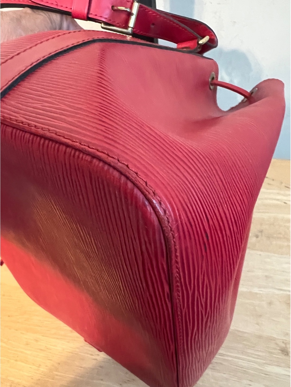 Louis Vuitton Red Epi Bucket Bag - Picture 8 of 9